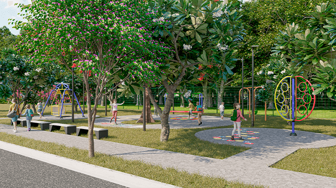 Parque e equipamentos de ginástica ao ar livre